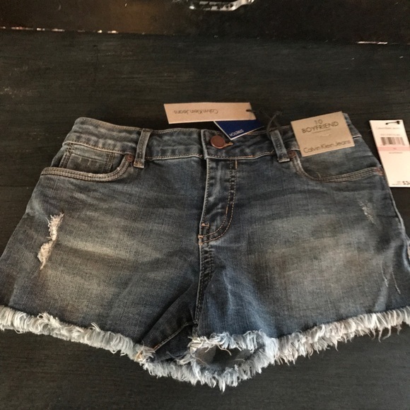 NWT Calvin Klein Boyfriend Jean Shorts Girls 10 - Picture 2 of 5